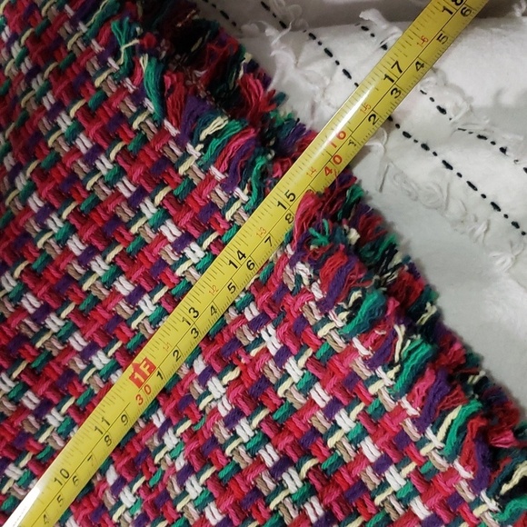 Zara women's multicolored tweed green/pink/cream medium. - Picture 5 of 7